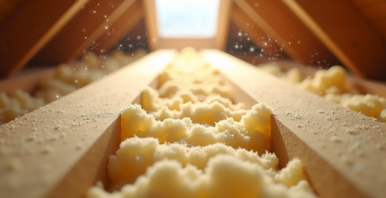 Warmtebeeldopname van dakisolatie in Belgisch rijtjeshuis toont warmteverlies voor en na isolatie