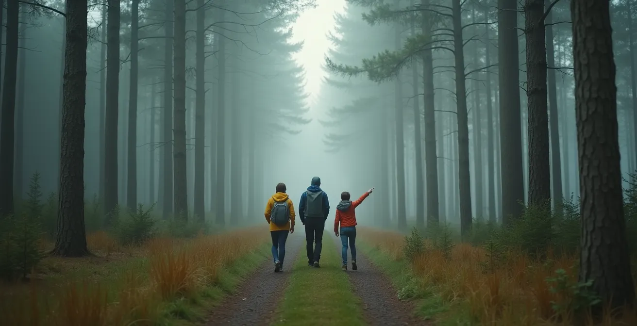 Familie wandelt in Belgisch natuurgebied zonder smartphones