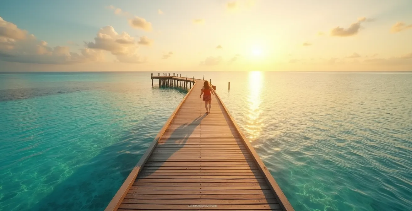 Compositievoorbeeld met regel van derden toegepast op Malediven villa setting