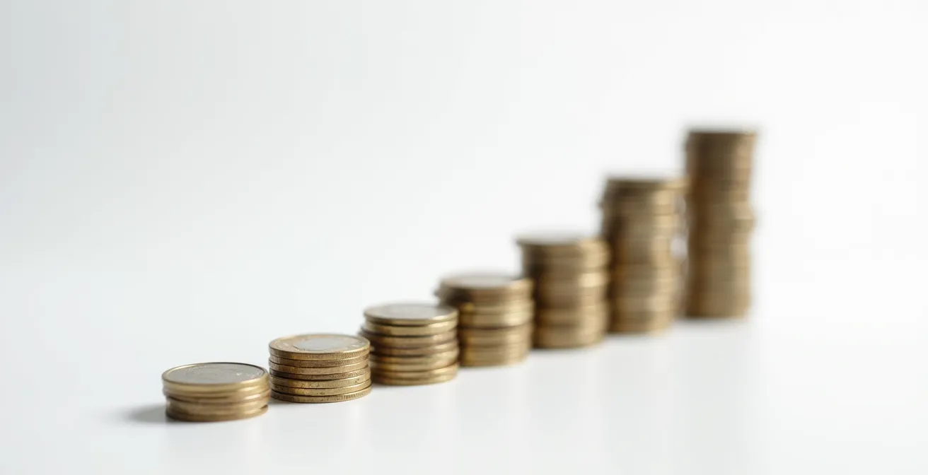 Minimalistische compositie toont exponentiële groei van vermogen