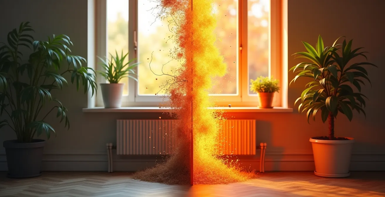 Vergelijking stralingswarmte en convectie effect op luchtvochtigheid